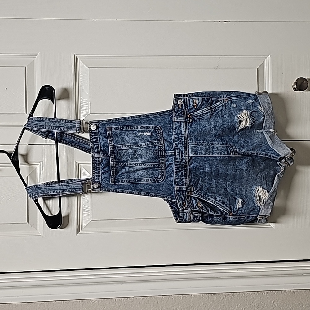 Women's denim short overall, romper